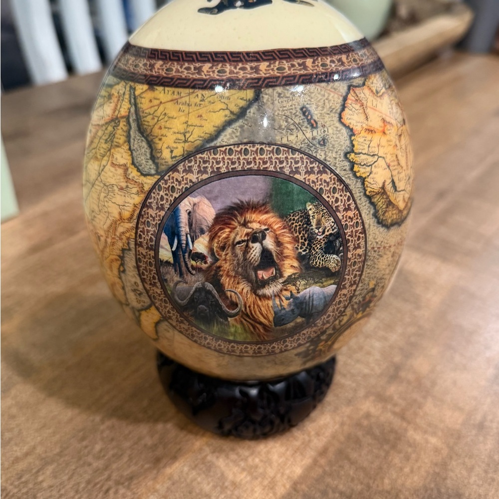 Vintage Globe with Animal Motif